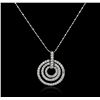 Image 1 : 14KT White Gold 1.35ctw Diamond Pendant With Chain