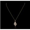 Image 2 : 14KT Yellow Gold 1.00ctw Diamond Pendant With Chain