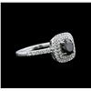 Image 2 : 1.23ctw Black Diamond Ring - 14KT White Gold