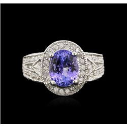 2.93ct Tanzanite and Diamond Ring - 14KT White Gold