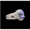 Image 2 : 2.93ct Tanzanite and Diamond Ring - 14KT White Gold