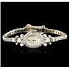 Image 1 : Hamilton 14KT White Gold 1.21ctw Diamond Vintage Ladies Watch