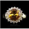 Image 1 : 14KT Yellow Gold 2.97ct Citrine and Diamond Ring