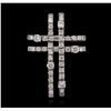 Image 1 : 14KT White Gold 0.49ctw Diamond Cross Pendant