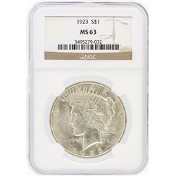 1923 NGC MS63 Peace Silver Dollar