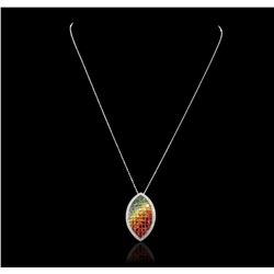 14KT White Gold 7.72ct Sapphire and Diamond Pendant With Chain