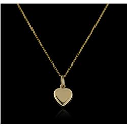18KT Yellow Gold Heart Pendant With Chain
