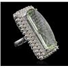 Image 2 : 14KT White Gold 31.56ct Quartz and Diamond Ring