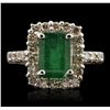 Image 1 : 14KT White Gold 3.34ct Emerald and Diamond Ring