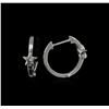 Image 2 : 0.03ctw Diamond Hoop Earrings - 14KT White Gold