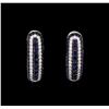 Image 1 : 0.80ctw Sapphire and Diamond Earrings - 14KT White Gold