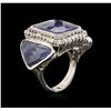 Image 3 : 14KT White Gold 20.59ctw Sapphire and Diamond Ring