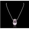 Image 1 : 14KT White Gold 80.22ct Kunzite and Diamond Pendant With Chain