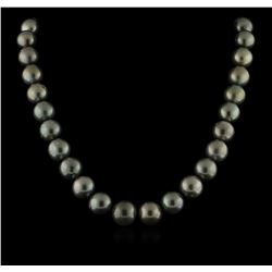 Tahitian Cultured Pearl Necklace With 14KT White Gold Diamond Clasp