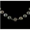Image 2 : Tahitian Cultured Pearl Necklace With 14KT White Gold Diamond Clasp