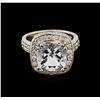 Image 1 : 4.15ct Aquamarine and Diamond Ring - 14KT White Gold