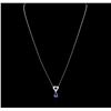Image 1 : 14KT White Gold 0.93ct Tanzanite and Diamond Pendant With Chain