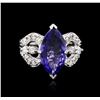 Image 1 : 14KT White Gold 5.37ct Tanzanite and Diamond Ring