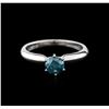 Image 1 : 14KT White Gold 0.68ct Round Cut Fancy Blue Diamond Solitaire Ring