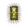 Image 1 : 14KT White Gold 13.90ct Tourmaline and Diamond Ring