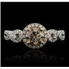 Image 1 : 1.33ctw Brown Diamond Ring - 14KT Two-Tone Gold