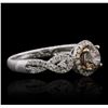 Image 2 : 1.33ctw Brown Diamond Ring - 14KT Two-Tone Gold
