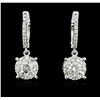 Image 1 : 14KT White Gold 1.03ctw Diamond Earrings