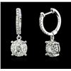 Image 2 : 14KT White Gold 1.03ctw Diamond Earrings