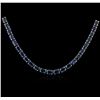 Image 2 : 14KT White Gold 36.62ctw Blue Sapphire Necklace