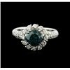 Image 1 : 14KT White Gold 2.11ctw Blue Diamond Ring