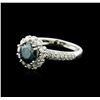 Image 2 : 14KT White Gold 2.11ctw Blue Diamond Ring