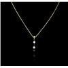 Image 1 : 14KT Yellow Gold 0.55ctw Diamond Pendant With Chain