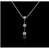 Image 2 : 14KT Yellow Gold 0.55ctw Diamond Pendant With Chain