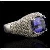 Image 2 : 14KT White Gold 6.47ct Tanzanite and Diamond Ring
