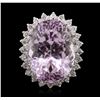 Image 1 : 14KT White Gold 40.04ct GIA Certified Kunzite and Diamond Ring
