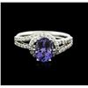 Image 1 : 14KT White Gold 2.13ct Tanzanite and Diamond Ring