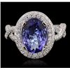 Image 1 : 18KT White Gold 2.79ct Tanzanite and Diamond Ring