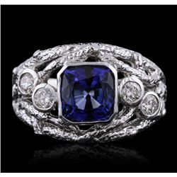 14KT White Gold 1.99ct Tanzanite and Diamond Ring