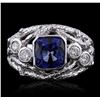 Image 1 : 14KT White Gold 1.99ct Tanzanite and Diamond Ring