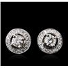 Image 1 : 14KT White Gold 0.75ctw Diamond Earrings