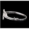 Image 2 : 14KT White Gold 1.12ctw Diamond Bangle Bracelet