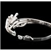 Image 3 : 14KT White Gold 1.12ctw Diamond Bangle Bracelet