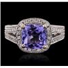 Image 1 : 18KT White Gold 2.81ct Tanzanite and Diamond Ring