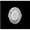 Image 1 : 14KT White Gold 2.48ct Opal and Diamond Ring