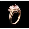 Image 3 : 14KT Rose Gold 7.68ct Morganite and Diamond Ring
