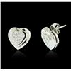 Image 2 : 14KT White Gold 0.17ctw Diamond Earrings