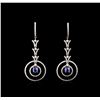 Image 1 : 14KT White Gold 1.46ctw Tanzanite and Diamond Earrings