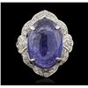 Image 1 : 14KT White Gold 13.23ct Tanzanite and Diamond Ring