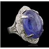Image 2 : 14KT White Gold 13.23ct Tanzanite and Diamond Ring
