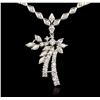 Image 2 : 14KT White Gold 3.82ctw Diamond Necklace